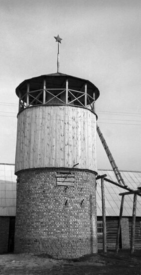 Водонапорная башня в колхозе им. Калинина Белорусской ССР
