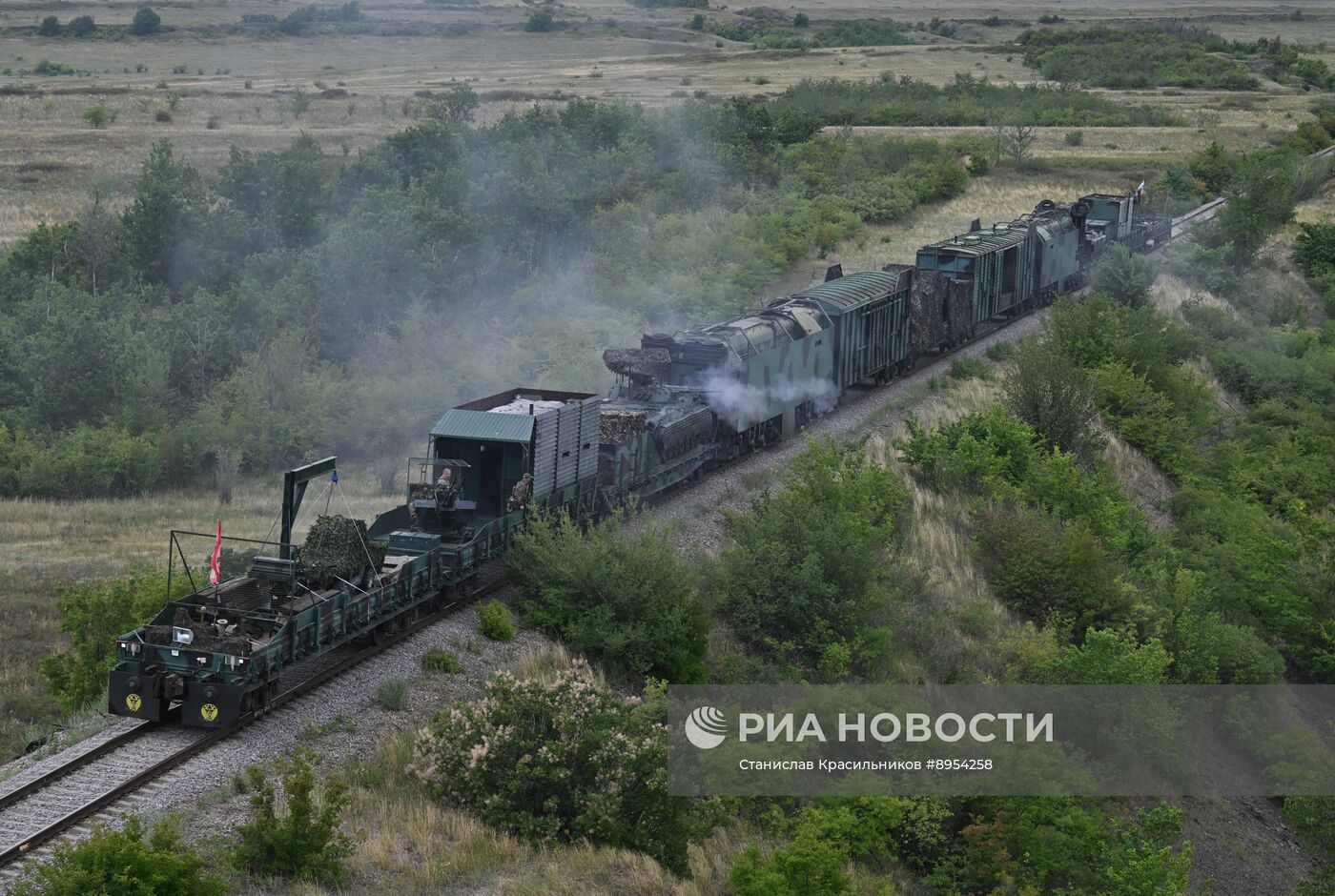 Боевое слаживание экипажа бронепоезда "Енисей" группировки войск "Центр"