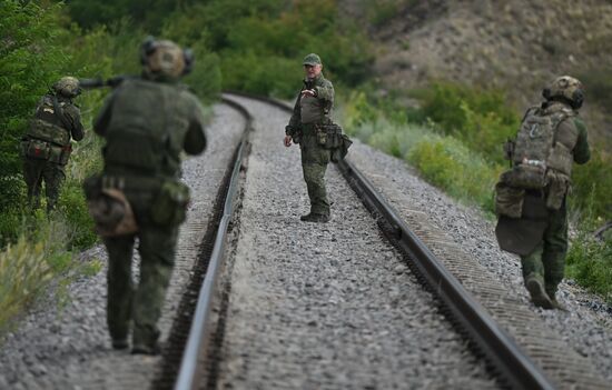 Боевое слаживание экипажа бронепоезда "Енисей" группировки войск "Центр"
