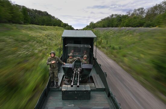 Боевое слаживание экипажа бронепоезда "Енисей" группировки войск "Центр"