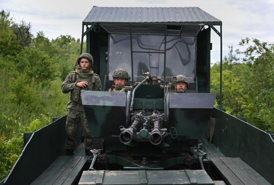 Боевое слаживание экипажа бронепоезда "Енисей" группировки войск "Центр"