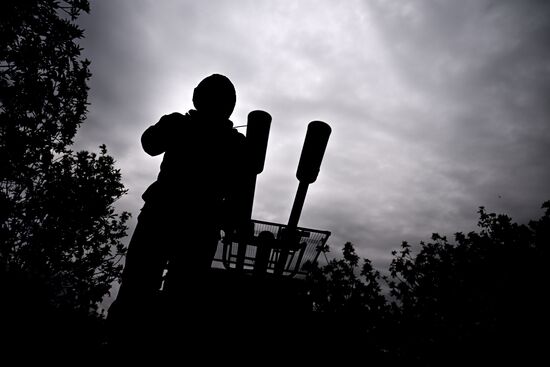 Боевое слаживание экипажа бронепоезда "Енисей" группировки войск "Центр"