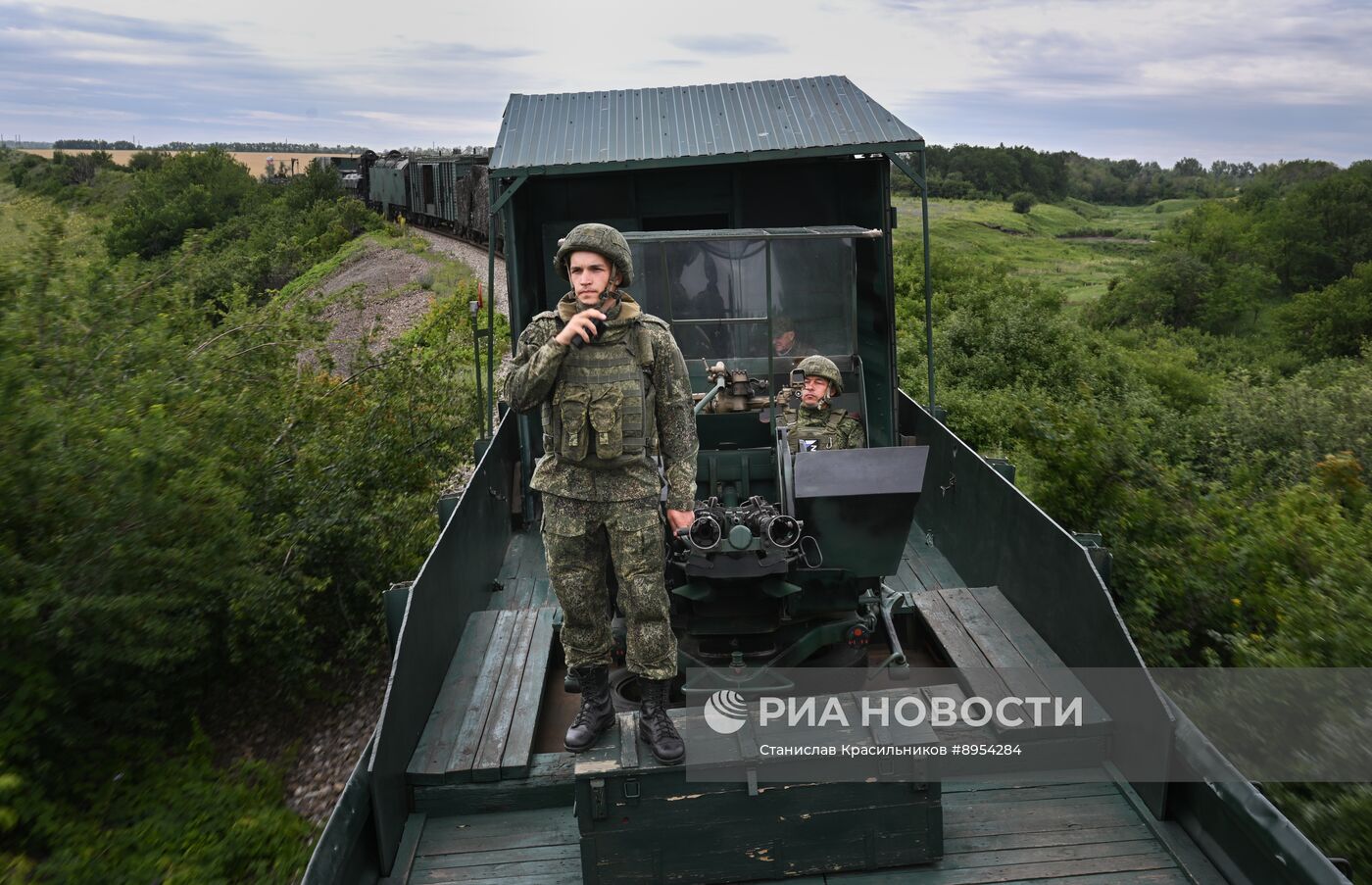 Боевое слаживание экипажа бронепоезда "Енисей" группировки войск "Центр"
