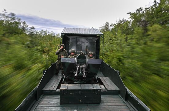 Боевое слаживание экипажа бронепоезда "Енисей" группировки войск "Центр"