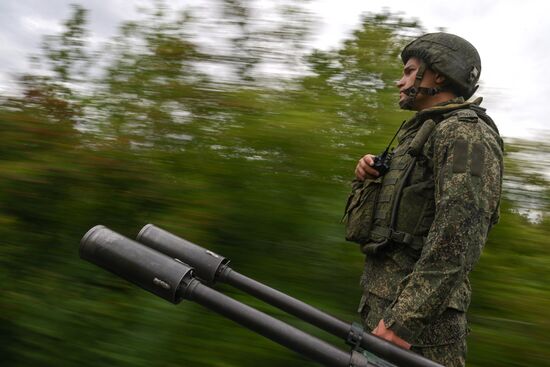 Боевое слаживание экипажа бронепоезда "Енисей" группировки войск "Центр"