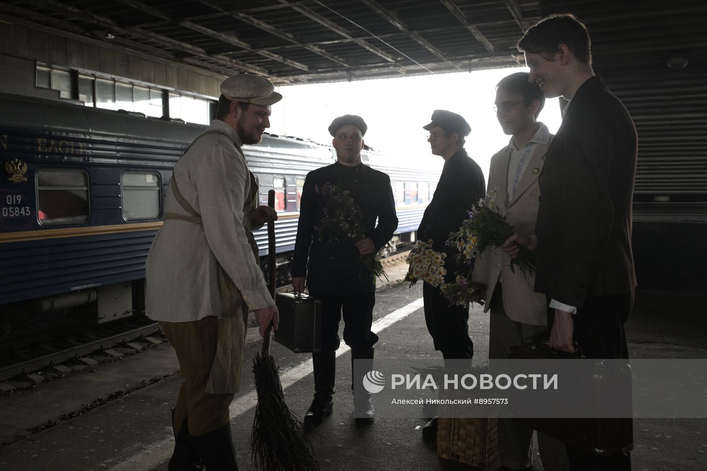 Встреча "Поезда памяти" на Казанском вокзале