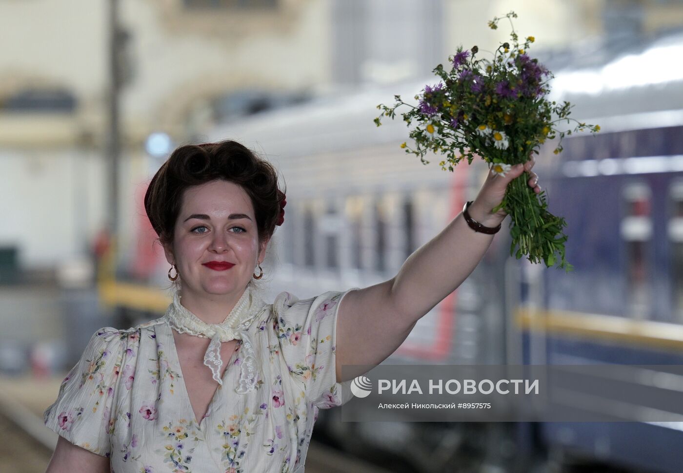 Встреча "Поезда памяти" на Казанском вокзале