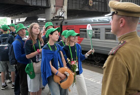 Встреча "Поезда памяти" на Казанском вокзале