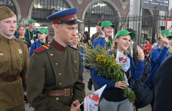 Встреча "Поезда памяти" на Казанском вокзале