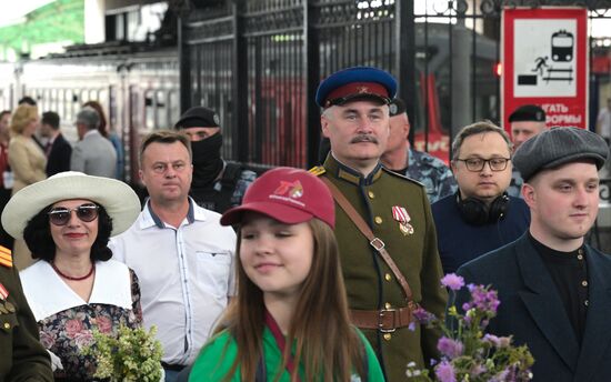 Встреча "Поезда памяти" на Казанском вокзале