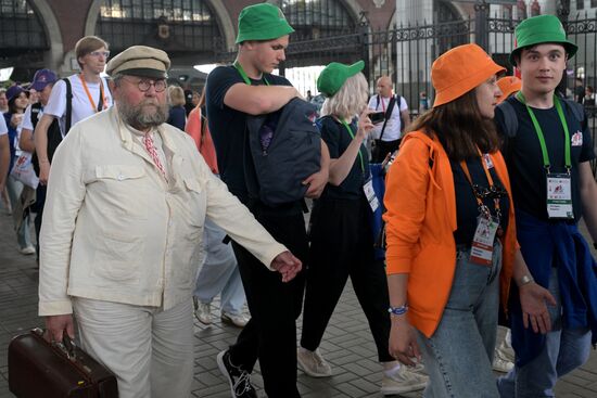 Встреча "Поезда памяти" на Казанском вокзале