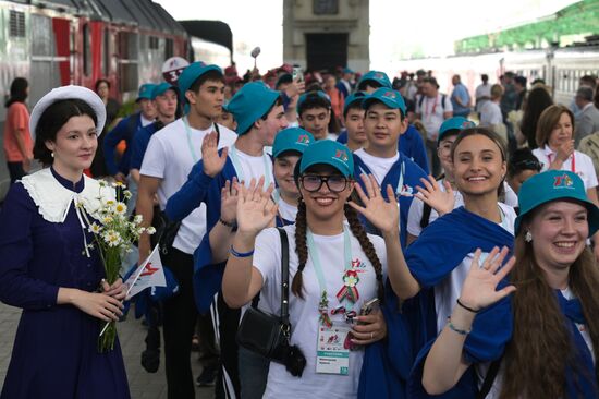 Встреча "Поезда памяти" на Казанском вокзале