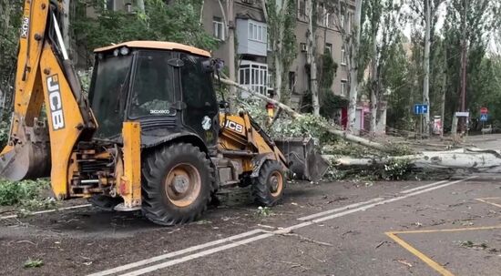 Последствия урагана в Донецке