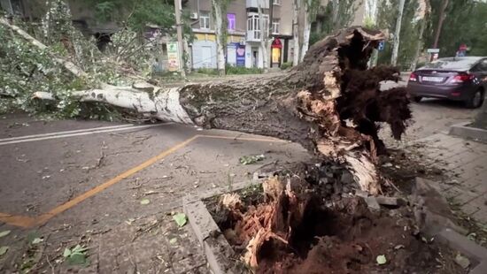 Последствия урагана в Донецке