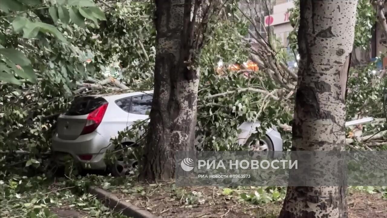 Последствия урагана в Донецке