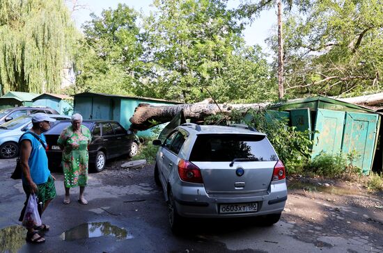 Последствия урагана в Донецке