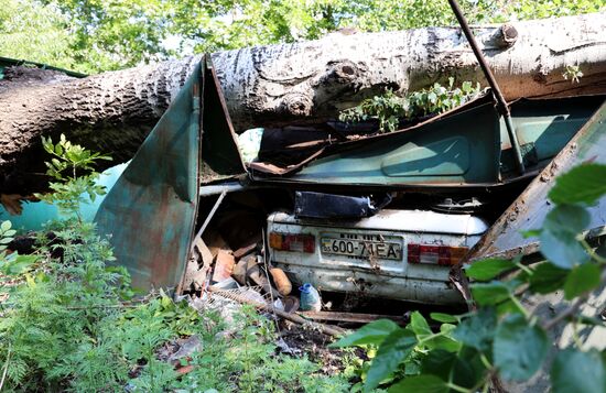 Последствия урагана в Донецке
