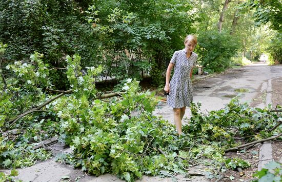 Последствия урагана в Донецке
