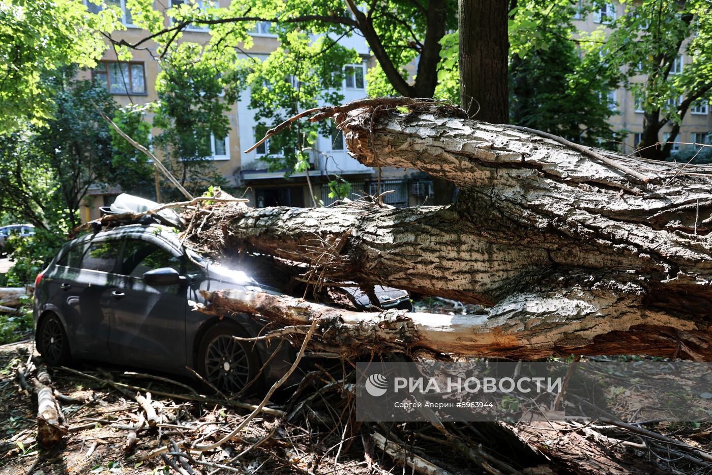 Последствия урагана в Донецке
