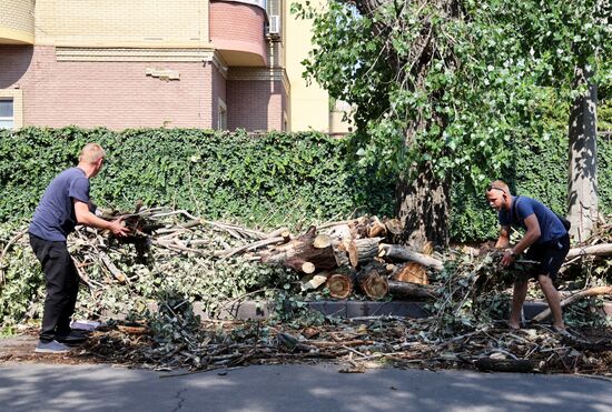Последствия урагана в Донецке