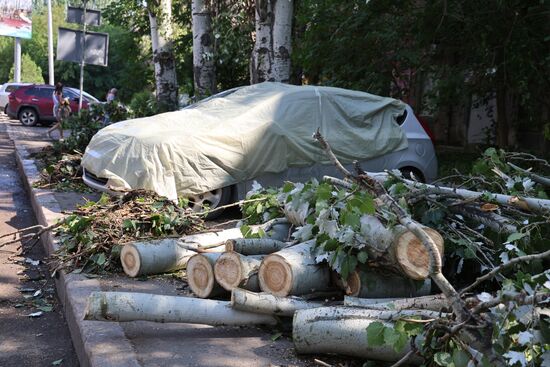 Последствия урагана в Донецке
