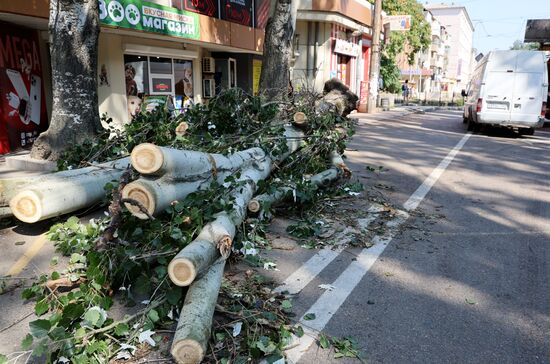Последствия урагана в Донецке