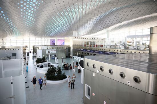 Прибытие первого рейса в аэропорт Геленджика после возобновления работы 