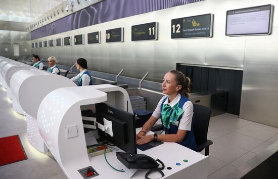 Прибытие первого рейса в аэропорт Геленджика после возобновления работы 