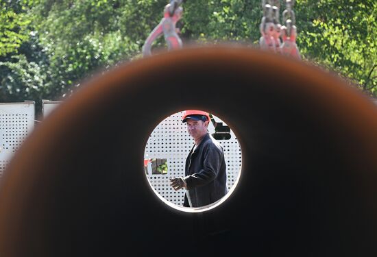 Работы по прокладке газопровода на Кропоткинском дюкере