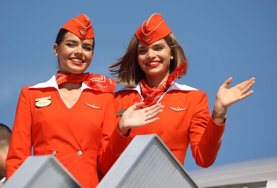 Прибытие первого рейса в аэропорт Геленджика после возобновления работы 