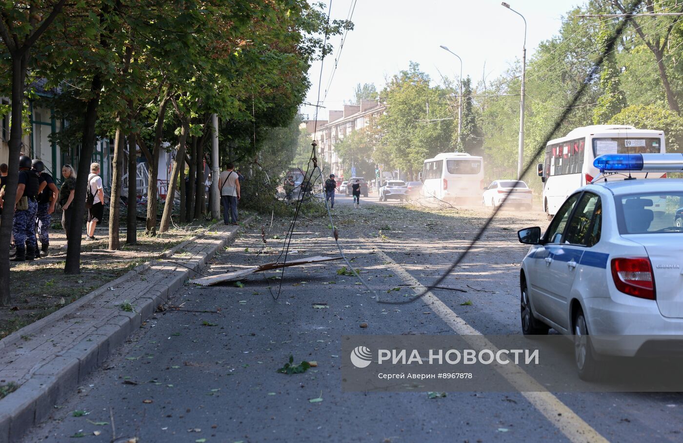Последствия удара со стороны ВСУ по центру Донецка