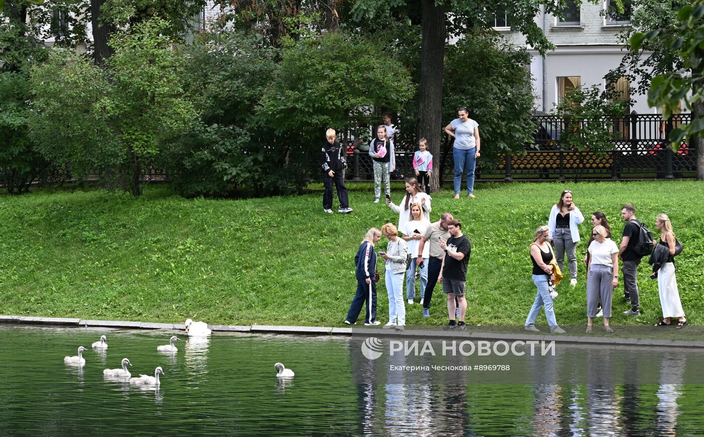 Отдых горожан у Патриарших прудов