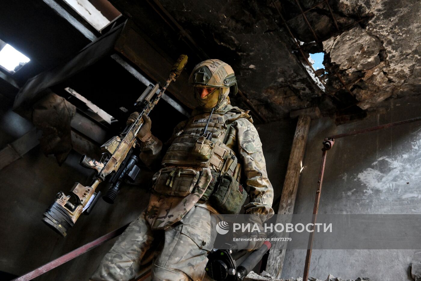 Тренировка снайперов группировки войск "Центр" в боевых условиях на Красноармейском направлении в ДНР