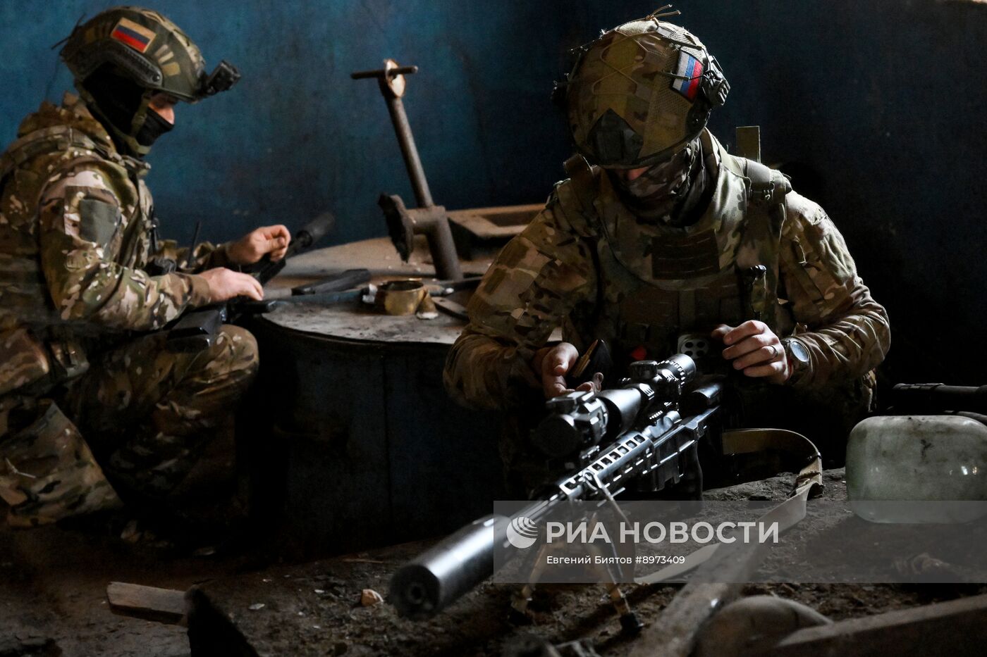 Тренировка снайперов группировки войск "Центр" в боевых условиях на Красноармейском направлении в ДНР