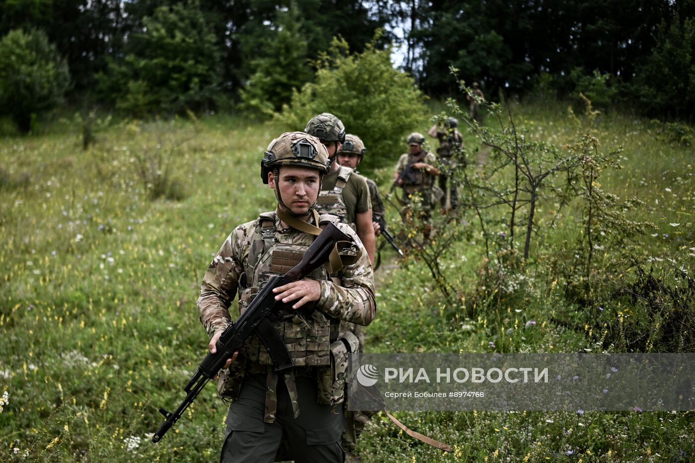 Отработка боевого слаживания морпехами группировки войск "Север" в Курской области