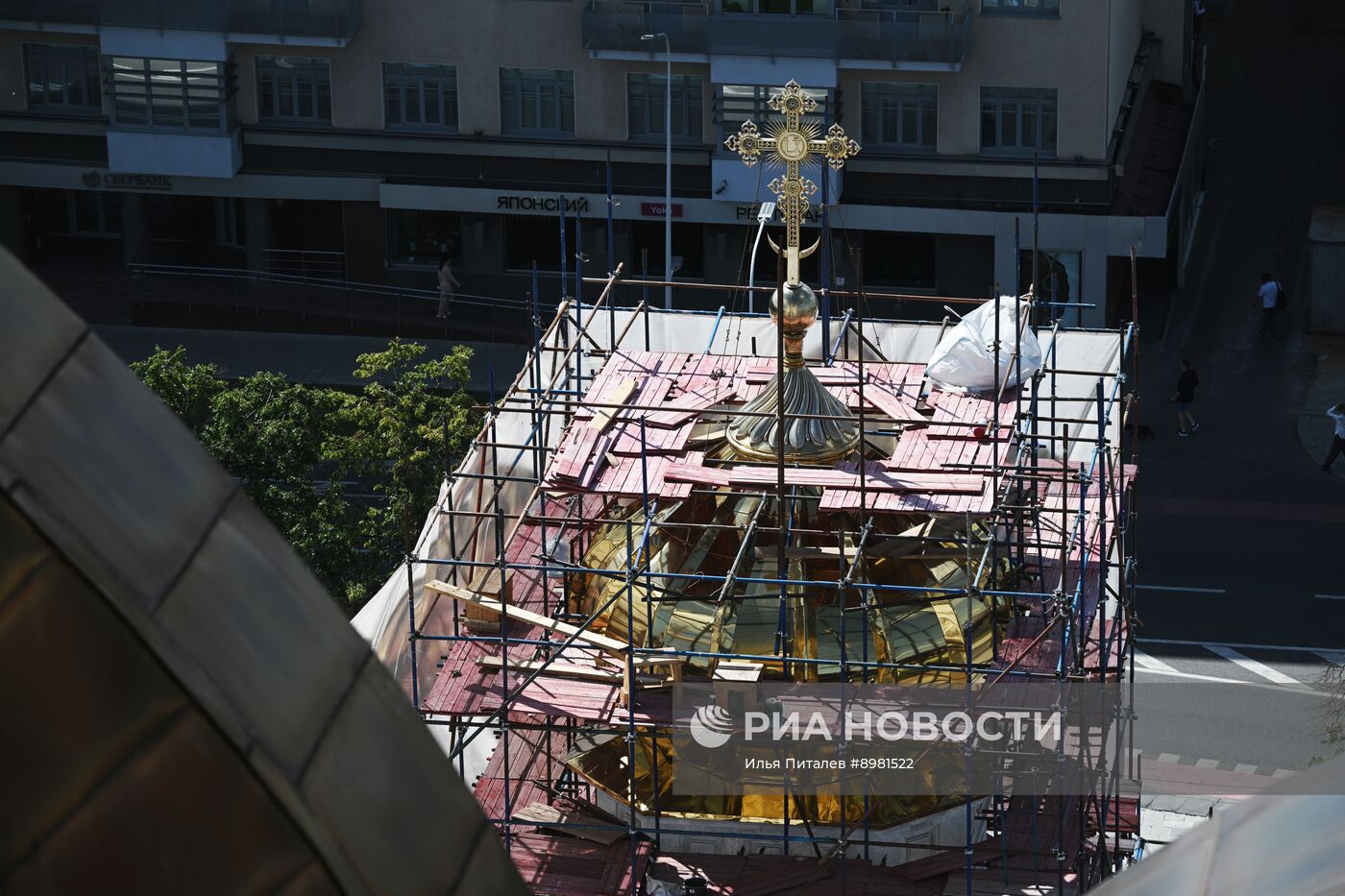 Реставрация куполов звонниц храма Христа Спасителя