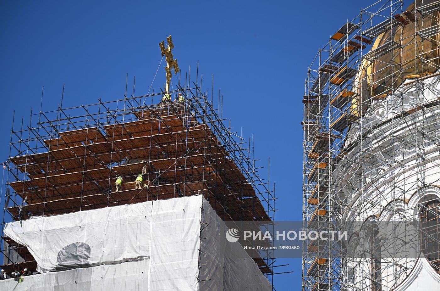 Реставрация куполов звонниц храма Христа Спасителя