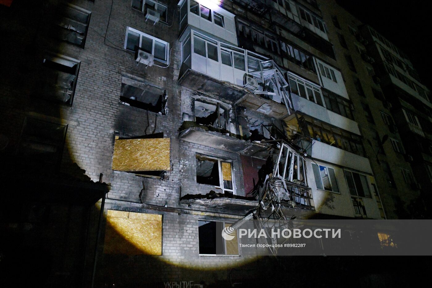 Последствия обстрела Донецка