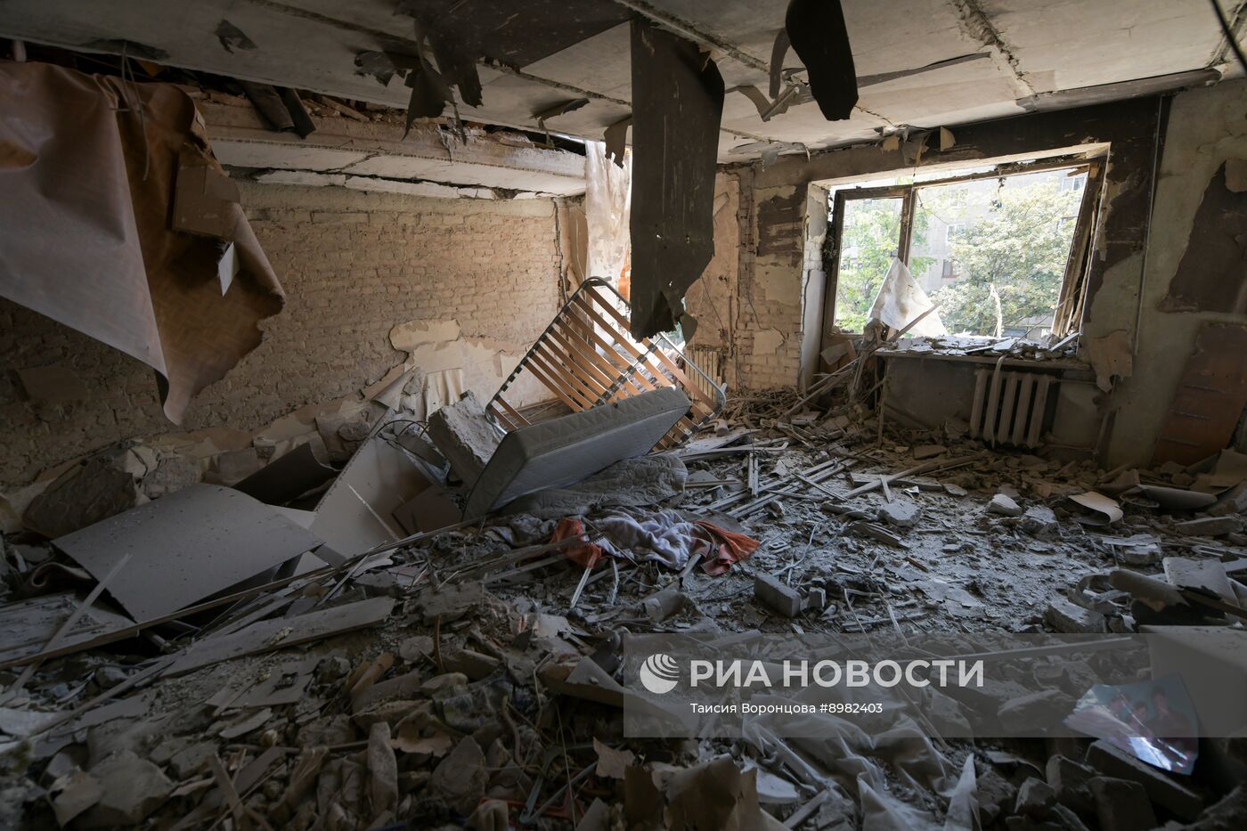 Последствия обстрела Донецка