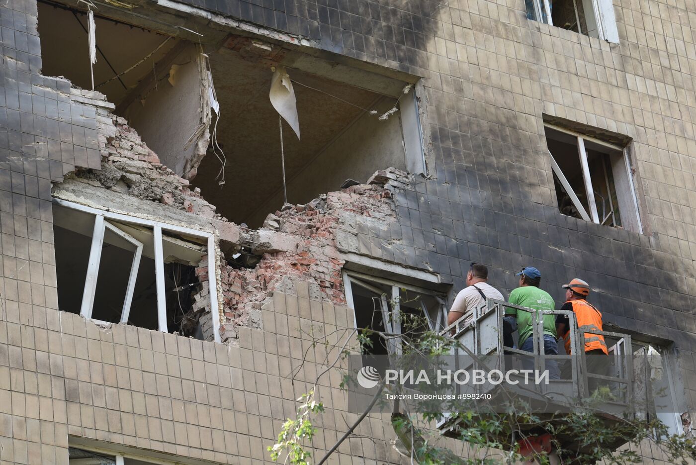 Последствия обстрела Донецка