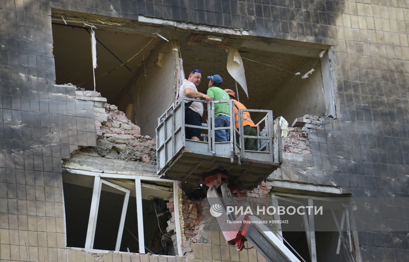 Последствия обстрела Донецка