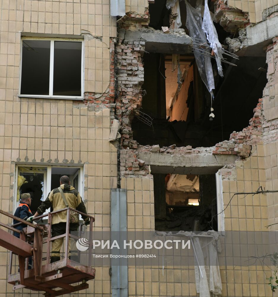 Последствия обстрела Донецка