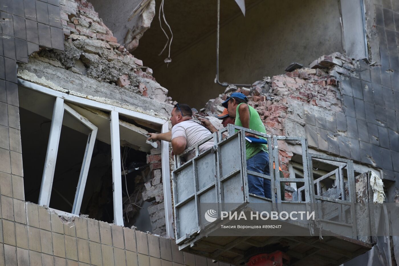 Последствия обстрела Донецка