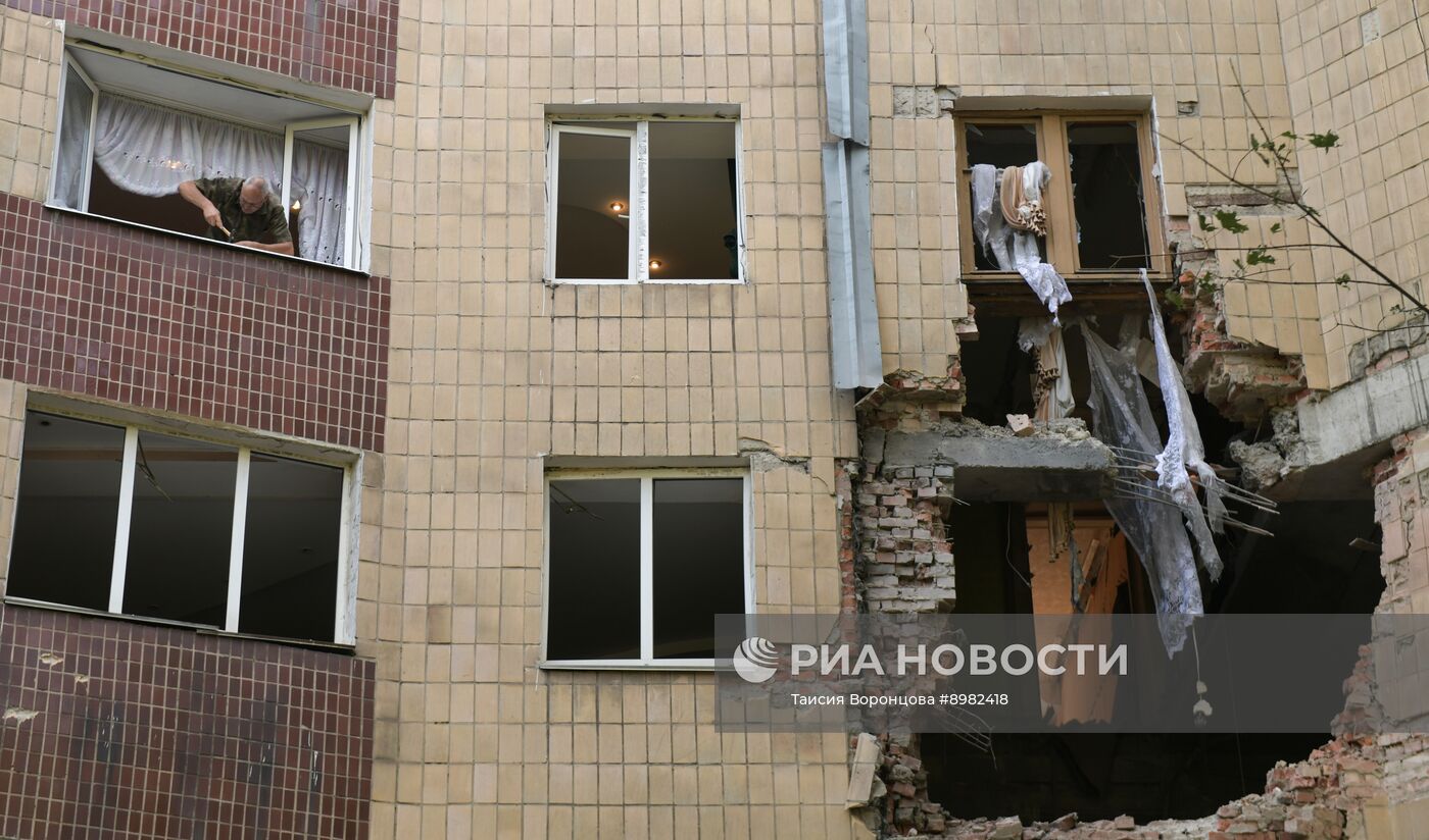 Последствия обстрела Донецка