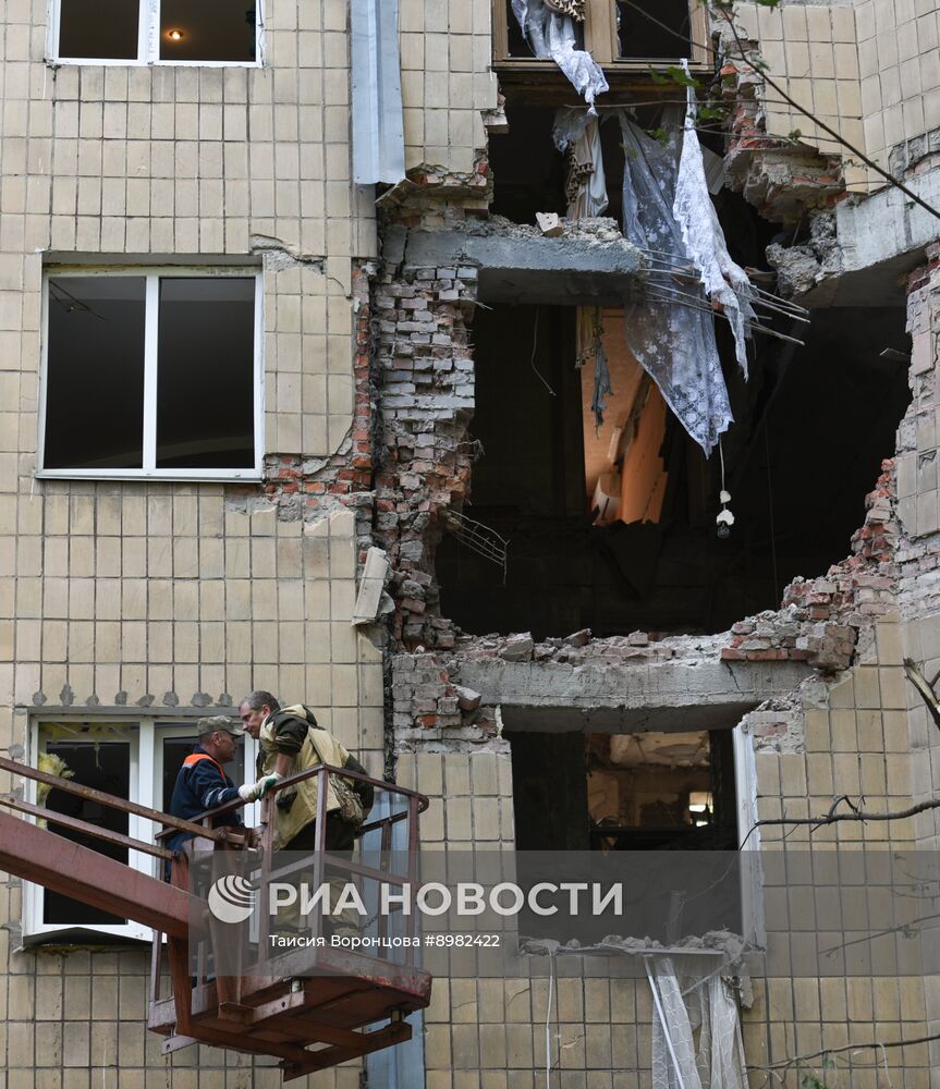 Последствия обстрела Донецка