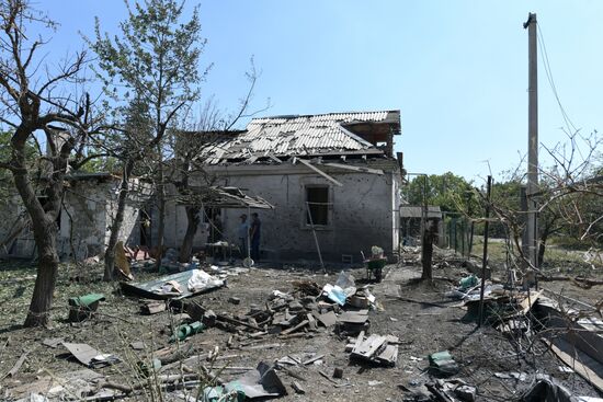 Последствия удара со стороны ВСУ по Донецку 