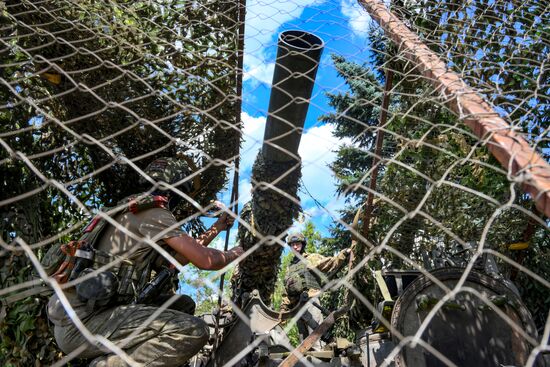 Боевая работа расчета миномета 2С4 "Тюльпан" группировки войск "Центр" в зоне СВО