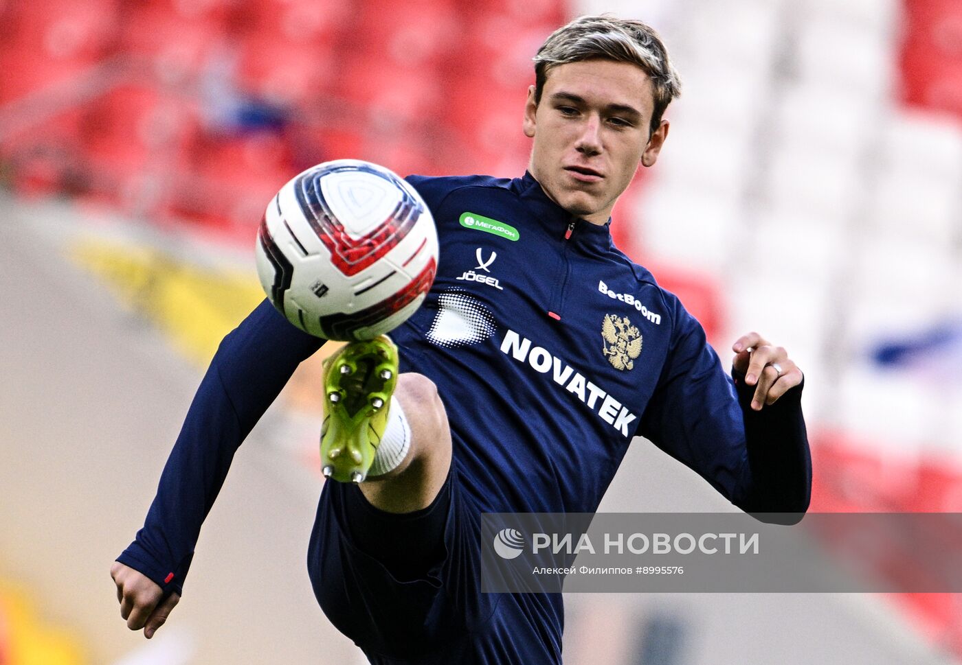 Тренировка национальной сборной России по футболу перед товарищескими матчами