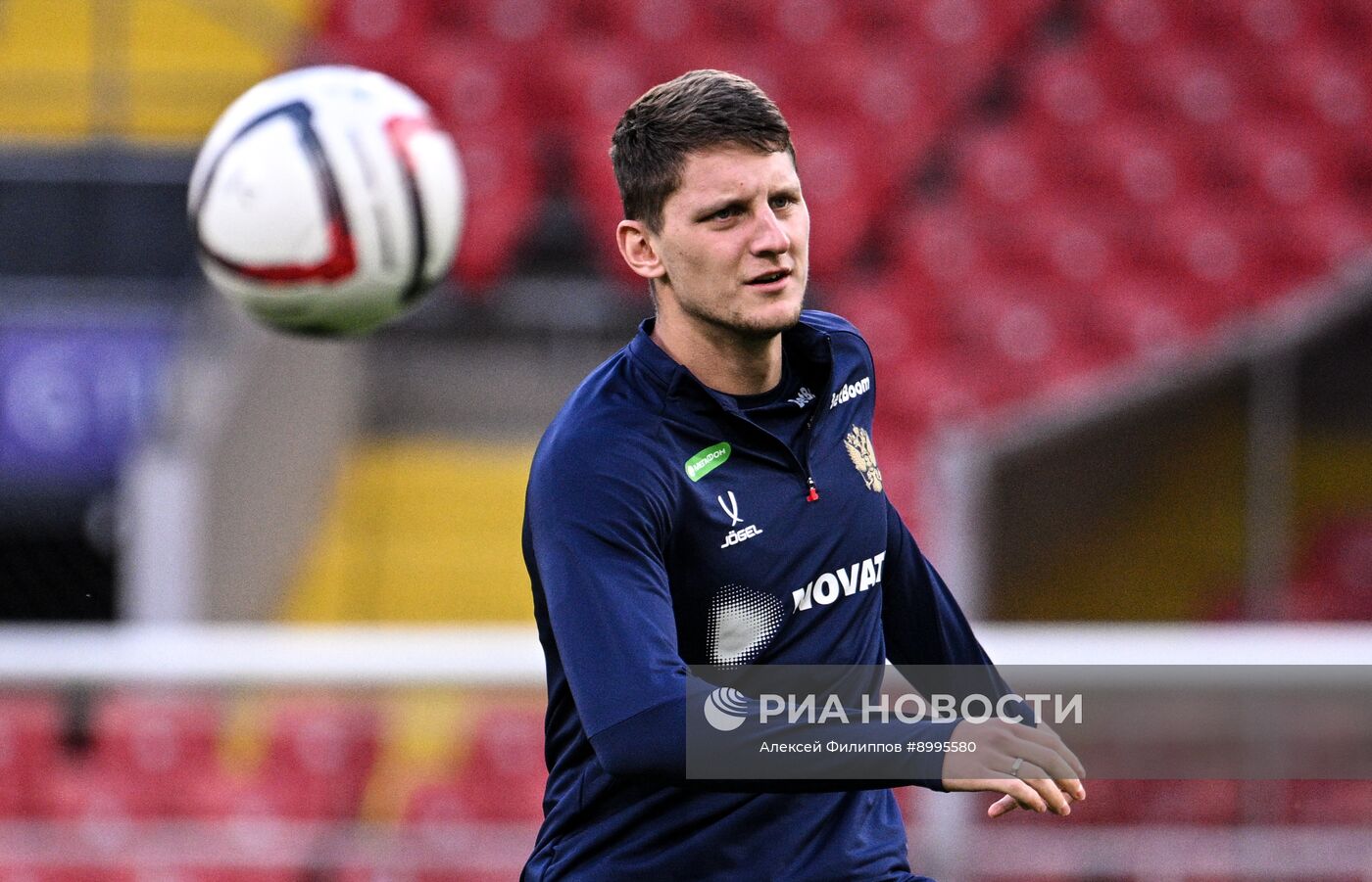Тренировка национальной сборной России по футболу перед товарищескими матчами