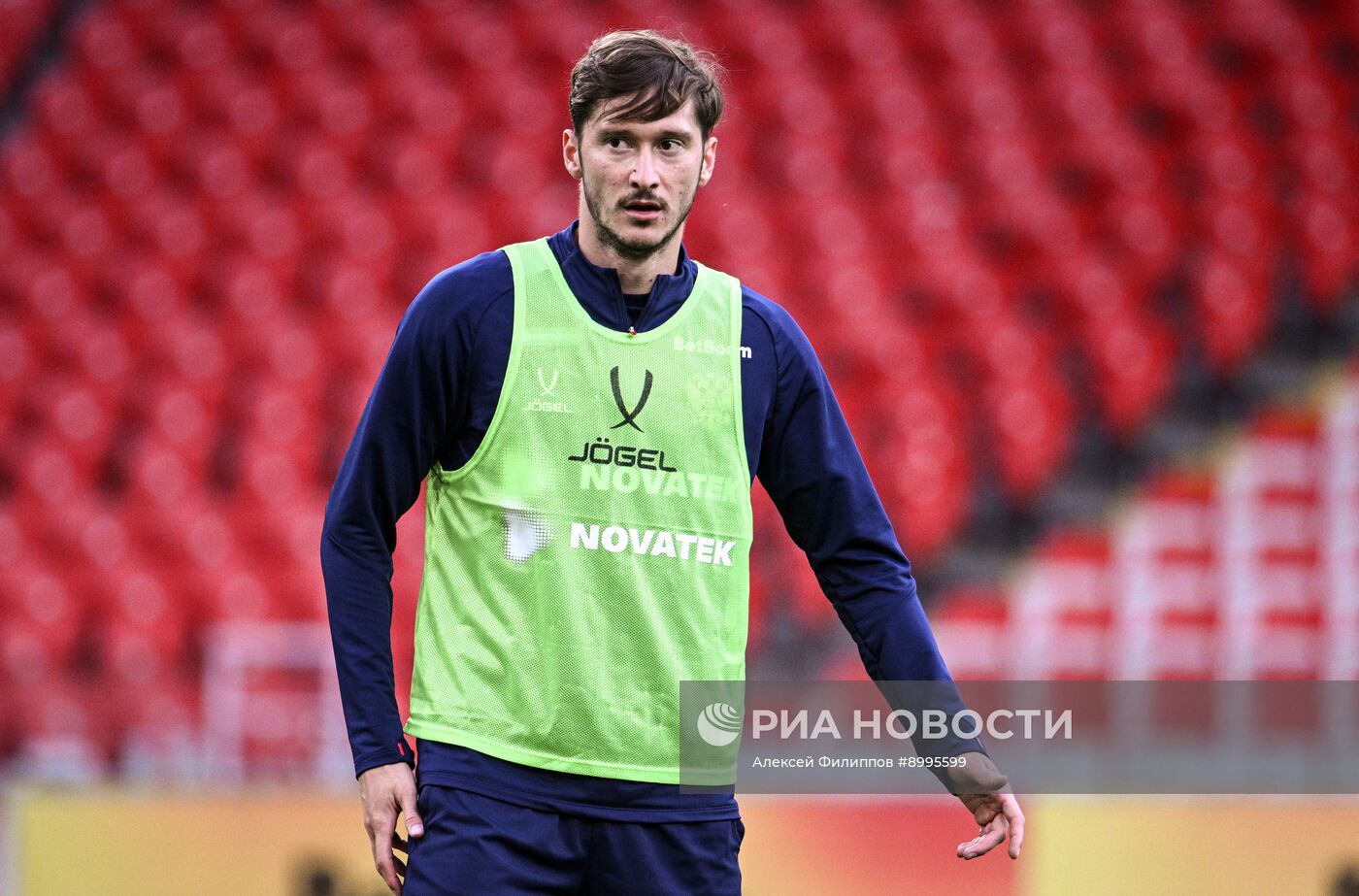 Тренировка национальной сборной России по футболу перед товарищескими матчами